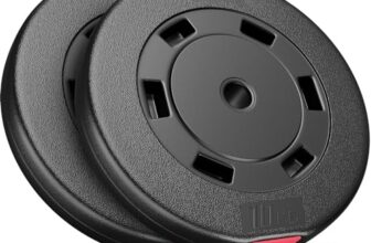 Hop-Sport Hantelscheiben Set 20 kg (2×10 kg) Kunststoff, Gewichtsplatten mit 31mm Lochdurchmesser, ideal für Standard 30mm Langhantelstangen, Robuste Gewichtsscheiben für Krafttraining