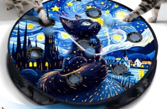 Zeepet Katzenspielzeug für drinnen, interaktives Ballspielzeug mit 7 Löchern, Labyrinthmattenbeutel, automatisches bewegliches Versteckspiel mit Federschwanz, Mäusefangspiel, Geschenke für Katzen