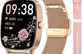 coioc Smartwatch Damen mit Telefonfunktion(2 Armbändern), 1.85 Zoll HD Sportuhr, 120+ Sportmodi, IP68 Wasserdicht Fitness Tracker mit Herzfrequenz, Schlafmonitor für iOS Android-Rose Gold
