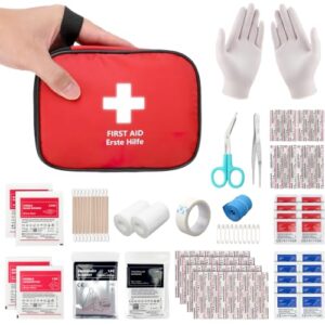 HONYAO® Erste Hilfe Set, Mini Reiseapotheke 90 Teilig, Notfalltasche Notfallset Klein für Outdoor Zuhause Auto Arbeitsplatz Camping Motorrad Fahrrad Wandern Notfall
