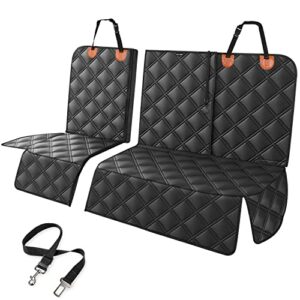 KYG Autoschondecke Hund rutschfest wasserdicht Autoschondecke für Hund und Kinder langlebig Kratzfest Hundedecke Auto Rückbank mit 1 Hundegurt für die meisten Autos SUVs 135x56x45cm