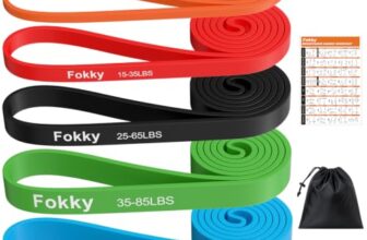 Fokky Fitnessbänder Resistance Bands Set, 5 Stufen Widerstandsbänder mit Übungsposter & Tragetasche, Fitnessband Klimmzug Bänder für Yoga, Krafttraining, Muskelaufbau, Heimtraining, Klimmzughilfe