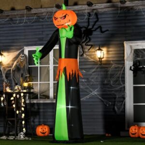 HOMCOM 270 cm Aufblasbare Halloween Kürbis mit integrierten LEDs