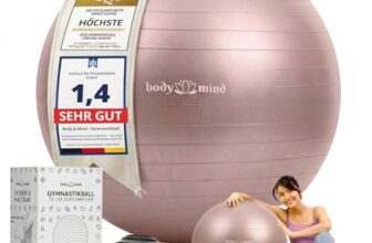 Body & Mind® Gymnastikball 55 cm Rose – Anti-Burst Sitzball inkl. Pumpe