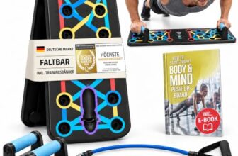 BODY & MIND® Liegestützbrett faltbar – 20in1 Push Up Board mit Bändern