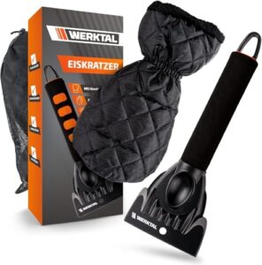 WERKTAL Eiskratzer Auto – Wärmender Scheibenkratzer mit Handschuh Auto – Ultra schneller Auto Eiskratzer – Innovativer Scheibenkratzer Auto mit Eisbrecher Funktion (Eiskratzer mit Handschuh)