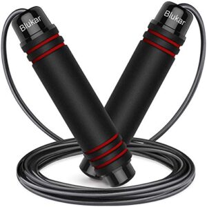 Blukar Springseil, Speed Rope Verstellbar mit Hautfreundlich Schaum Griffe