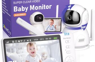 BURNNOVE Babyphone mit Kamera ohne WLAN, 5 Zoll IPS 720P, 3500mAh Akku