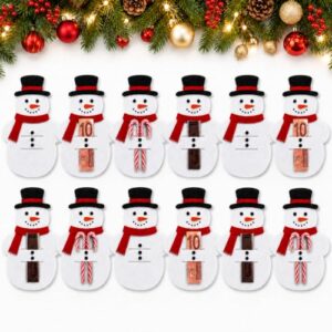 Geldgeschenk Weihnachten, 12 Schneemann-Geldhalter aus Filz, 13 x 8,5 cm