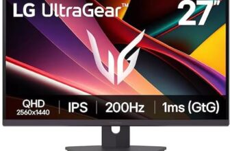LG Ultragear™ 27G61ZA-B 27 Zoll WQHD IPS Gaming Monitor, 200Hz, DisplayHDR™ 400, AMD FreeSync Premium, Schwarz