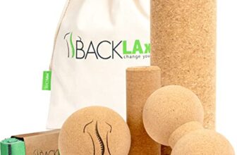 BACKLAXX® Faszienrolle Set aus Kork mit Massageball, Wirbelsäule & Rücken