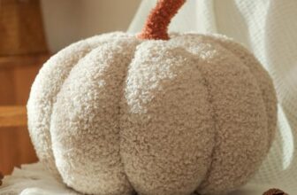 Yhoelata Halloween Kürbis Kissen, Kissen Kürbisform Cremeweiß Dekokissen, Pumpkin Pillows Herbst Zierkissen Aesthetic Sofakissen, Bett Deko Kissens Schlafzimmer, Geschenk 20 cm