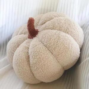 Kürbis Kissen, 3D Plüsch Kürbis Halloween Kissen, Herbst Kürbis Deko mit Füllung, Pumpkin Pillow, Dekokissen Kopfkissen Kissen, 20 cm
