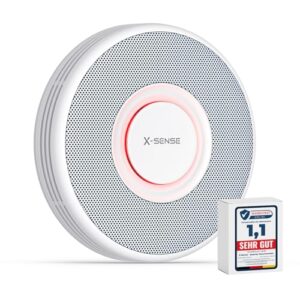X-Sense Smarter Rauchmelder WLAN mit Sprachausgabe und 17 Standorten, Feuermelder, Rauchmelder vernetzt, 33 mm, SBS50 Basisstation erforderlich, XS0B-MR, 1 Stück