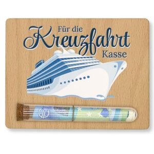 ZUKLA Verpackung für Geldgeschenk Reise – 13 x 10 cm – mit Reagenzglas – Geschenke für Reisende – Geldgeschenk Schiffsreise – Reisekasse für die Kreuzfahrt – Reisegutschein