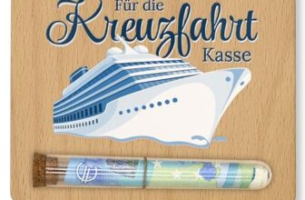 ZUKLA Verpackung für Geldgeschenk Reise – 13 x 10 cm – mit Reagenzglas – Geschenke für Reisende – Geldgeschenk Schiffsreise – Reisekasse für die Kreuzfahrt – Reisegutschein