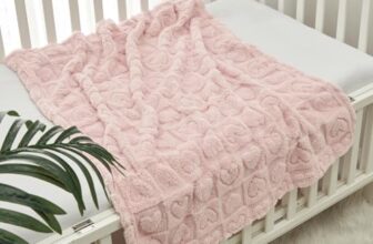 CREVENT 75cmX100cm Gemütliche weiche warme Sherpa Baby Decke für Mädchen Jungen, Neugeborene Essentials für Säugling, Baby Dusche Empfangen Geschenk für Rosa Herz