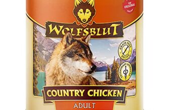 WOLFSBLUT – Huhn | Nassfutter mit wertvollen Superfoods für ausgewachsene Hunde. Alleinfutter ohne Zusatzstoffe in der Dose | 6x800g Huhn