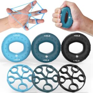 FUNFLEX Griffkraft Trainer Set Unterarmtrainer Handtrainer Fingertrainer Fingerstrecker Finger Grifftrainer – Grip Ring Hand & Unterarm Training
