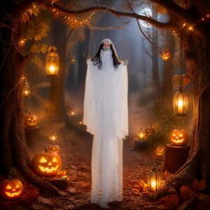 SOARS Halloween Deko, 195 cm Hängende Geister mit Licht & Sound