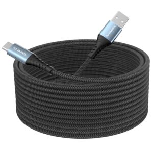 Extra langes USB C Ladekabel 5M,3.1A USB-C-zu-A-Schnellladekabel,Typ C Kabel geflochten für PS5 Controller,Samsung Galaxy S10, S9, S8 Plus,Note10,9,8,LG V50,V40,G8,G7,Moto,LG,HUWEI, Mi9/8,etc