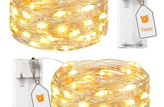 btfarm 2 Stück Lichterkette Batterie mit Timer, 2M 20LED Lichterkette Innen