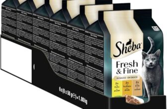 SHEBA Portionsbeutel Katzennassfutter Multipack Fresh & Fine in Sauce mit Huhn und Truthahn, 6x6x50g – Leckeres Katzenfutter in Sauce für verwöhnte Katzen