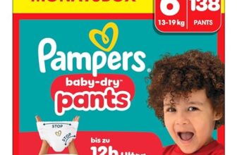 Pampers Baby-Dry Pants Größe 6, 138 Windeln, 13kg-19kg, 360° Passform hilft, Auslaufen zu verhindern
