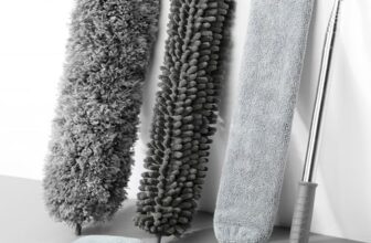Staubwedel Teleskop Waschbar,Staubwischer Teleskop Stange und Biegbar Eckbesen,Duster Mikrofaser Edelstahl mit teleskopstange lang ausziehbar bis 245cm,Lücken Decken Spinnweben Grau 6