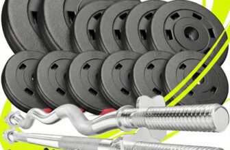 Hop-Sport Hantelset 45 kg mit SZ Stange, Langhantel & 2 Kurzhanteln