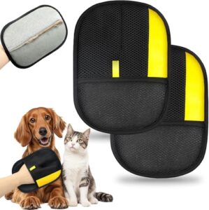 2 Stück Tierhaarentferner Handschuh,Fell Magnet Bürste für Hunde und Katzen