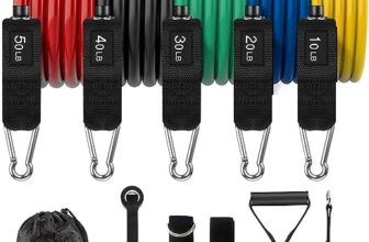 VEICK Resistance Bands Widerstandsbänder Set 5 Fitnessbänder Expander Tube Rubber Bands, Fitnessband mit Tragtasche, Pilates Krafttraining Physiotherapie