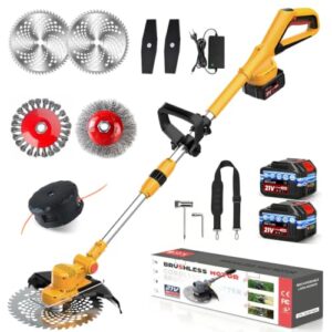 ZHHR Rasentrimmer mit Akku für Makita-Akkus, 21V – 750W Motor -20000U/min, 4-in-1 Freischneider akku, 90° schwenkbarer Kopf & Teleskopstiel, Mit LCD-Anzeige – für Dickicht und hohes Gras