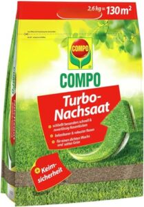 COMPO Turbo‑Nachsaat, Premium Rasensamen schnellkeimend, 2,6 kg für 130 m²