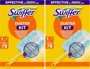 Swiffer Staubmagnet Starter-Set (1 Griff + 7 Nachfülltücher) Fängt Und Schließt 3-mal Mehr Staub Und Haare EIN Als Herkömmliche Staubwedel (Packung mit 2)