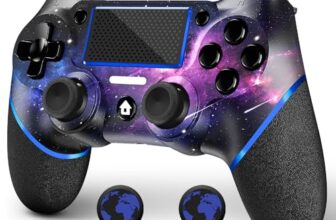 AceGamer Wireless Controller für PS4, Game Controller kompatibel mit PS4/Pro/Slim/PC Gamepad mit Turbo/Zurück Taste/Dual Vibration/6-Achsen Gyro Sensor/Touchpanel