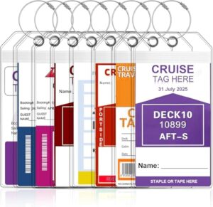Wonwood_direct Kofferanhänger für Kreuzfahrten, Aida Kofferanhänger Robuste Wasserfeste PVC Transparente Kreuzfahrt Gepäckanhänger, Gepäckanhänger Kreuzfahrt mit Verschraubbaren Metallband (8)