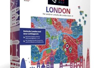 PuzzleMap London Puzzle Stadtplan – XXL 500 Teile – Mit Booklet & Faltkarte – 68x48cm Motivgröße – Reiseführer Geschenk Souvenir