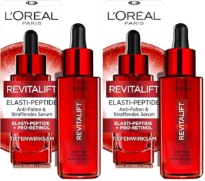 L’Oréal Paris Hyaluron Sofort Effekt Serum, Tiefenwirksame Anti-Aging Gesichtspflege zur Minderung von Falten, Mit Hyaluronsäure und Pro-Elastin, Revitalift, 1 x 30 ml (Packung mit 2)