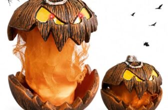 Halloween Deko Kürbis Gourdo Animatronic, Spirit Kürbis Deko Groß mit Licht