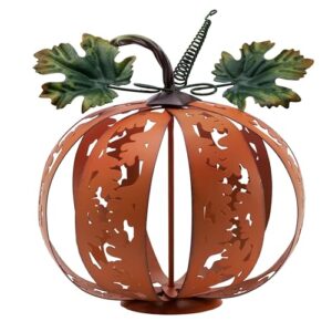TERESA’S COLLECTIONS Kürbis Metall für Herbstdeko, Gartendeko Draußen 20cm