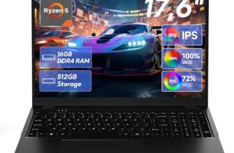 jumper 2026 Gaming Laptop 17,6 Zoll IPS 1920X1200, 16GB DDR4 RAM 512GB SSD, AMD R5 3500U(bis zu 3,7GHz), Leuchtende Tastatur, Leichte Business und Studenten Notebook, Vollfunktionale Typ-C/HDMI/WiFi6