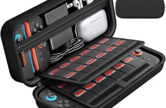 daydayup Tasche Kompatibel mit Nintendo Switch 2-Konsole, Harte Tragetasche Hülle Case für die Nintendo Switch 2, Schutzhülle mit Aufbewahrung für 20 Spiele, Konsole & Zubehör – Schwarz