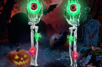 Halloween Deko Outdoor 6LED Leuchtende Skelett Hände Beleuchtung Grün Licht