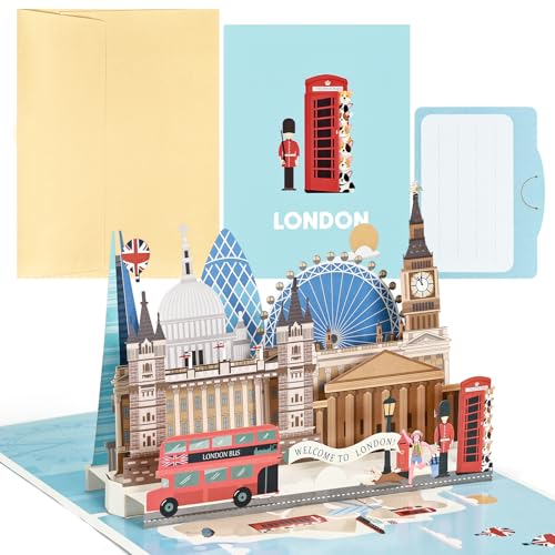 joyoldelf London Pop Up Karte, 3D Reisegutschein Geschenkkarte für England Reise oder Flitterwochen, Gutscheinkarte, Reise Gutschein zum Geburtstag, London Geschenk Karte für Urlaub