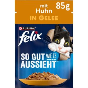 FELIX So gut wie es aussieht Nassfutter für Katzen mit Huhn, 26 x 85g