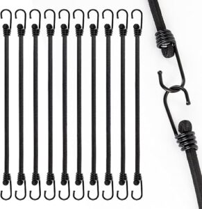 Akicderu Spanngummi mit Haken, Strapazierfähige Expander mit Haken 10 Stück, Robuster Gummispanner mit Haken 30 cm,Vielseitiger Gummibänder mit Haken,Gummispanner für Gepäck, Fracht und Meh