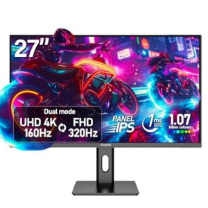 Gawfolk 27 Zoll 4K UHD 160Hz/ FHD 320Hz Gaming Monitor mit Lautsprecher