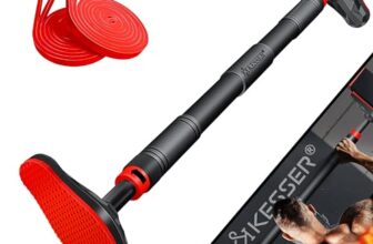 KESSER® Klimmzugstange Türrahmen verstellbar, Pull Up Bar Heimturnhalle, Reckstange ohne Schrauben/Bohren, 68-106 cm Ausziehbar, Tragfähigkeit bis zu 300Kg & rutschfeste Griffe, inkl. Resistenzbänder