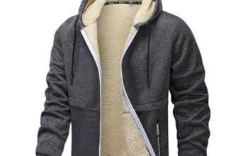Fleecejacke Herren Übergangsjacke Gefütterte Herbst/Winterjacke Mit Kapuze